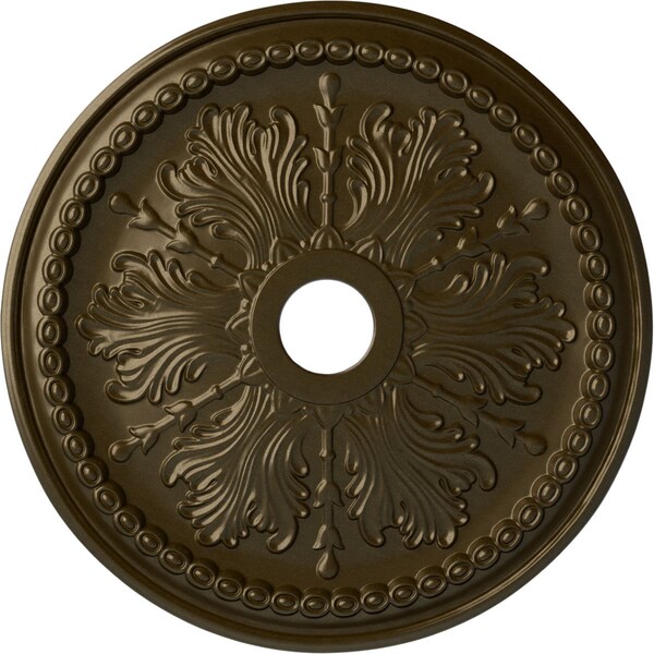 Ekena Millwork Winsor Ceiling Medallion (Fits Canopies up to 4"), Hand-Painted Brass, 27 1/2"OD x 4"ID x 1 1/2"P CM27WIBRS - main